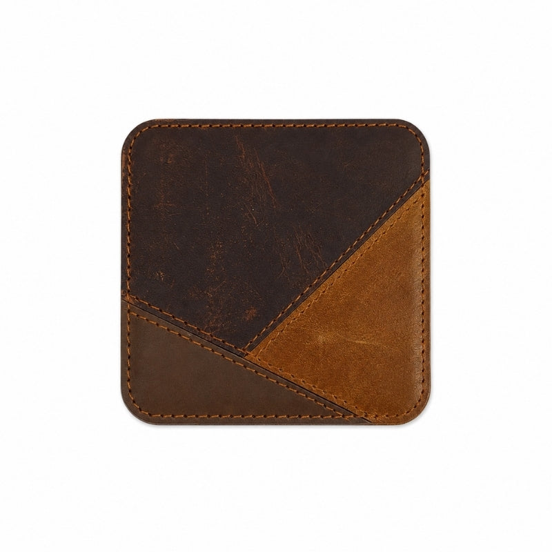 Geometric Blend Leather Coaster