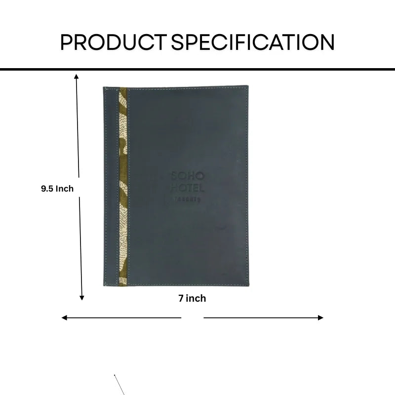 Custom Leather Menu Covers with Fabric Accent
