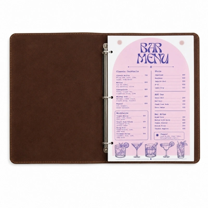 Executive Leather Menu Cover
