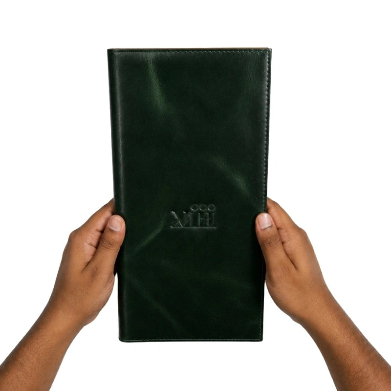 Premium Green Leather Restaurant Menu Cover