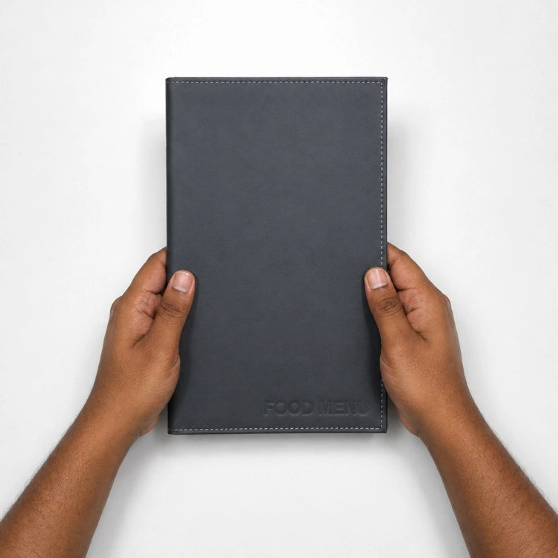 Menu Covers Leather - Customized Dark Slate Menu Cover