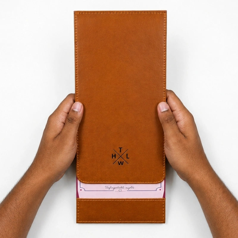 Premium Brown Leather Menu Cover