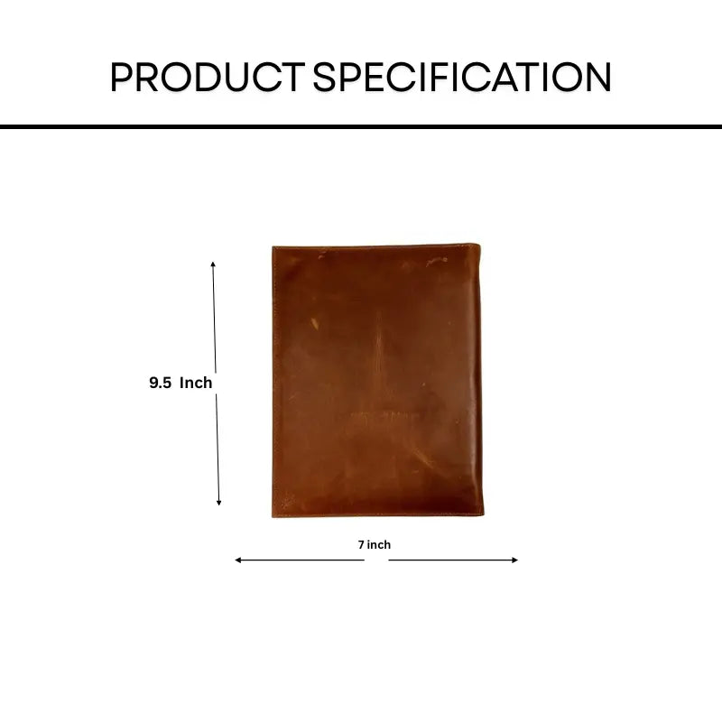 Brown Leather & Kalamkari Fabric Menu Cover