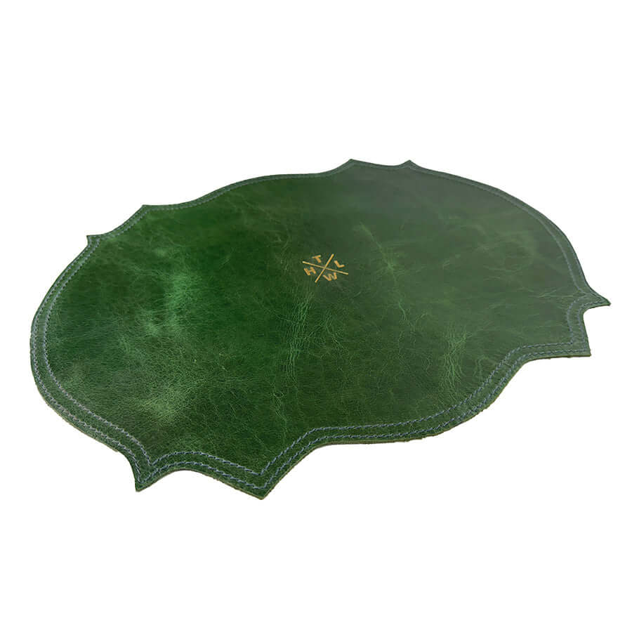 round leather table mats