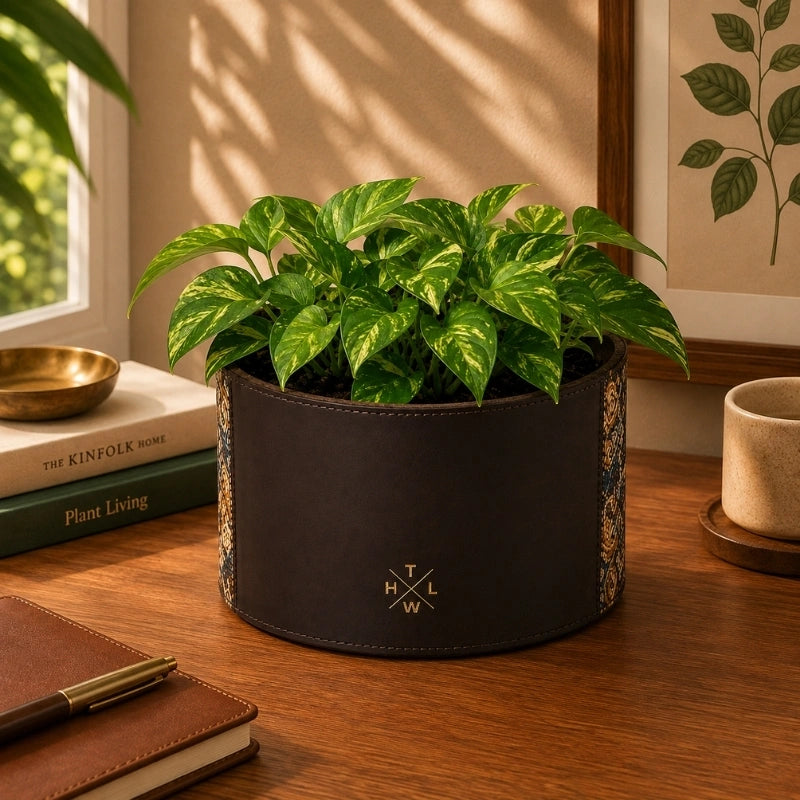 Handcrafted Leather Planter