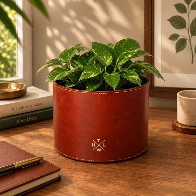 Leather Plant Pot for Indoor Plants