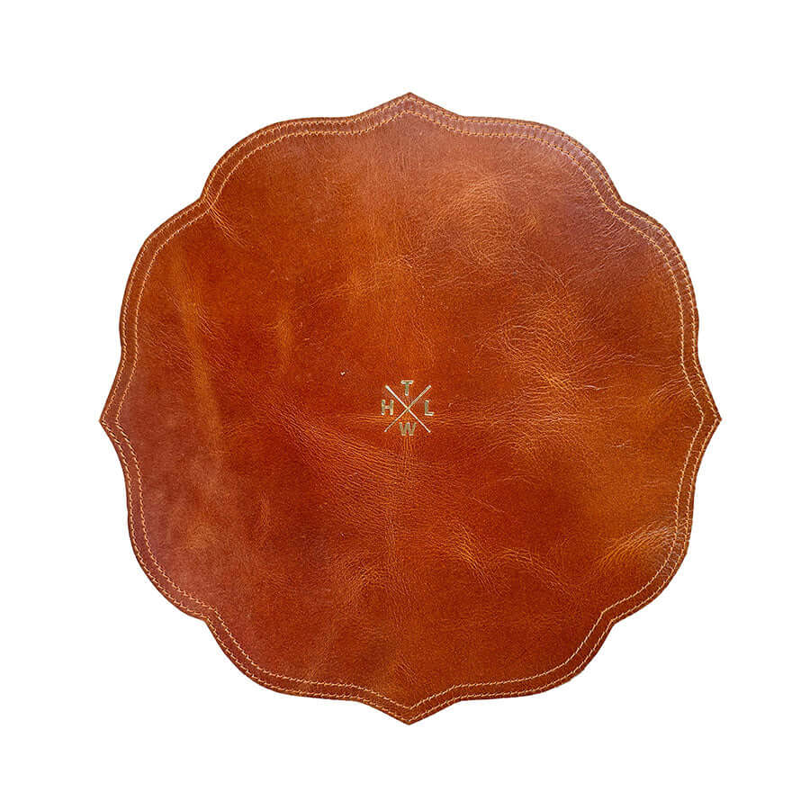 brown white background dining table placemat for luxury hotel