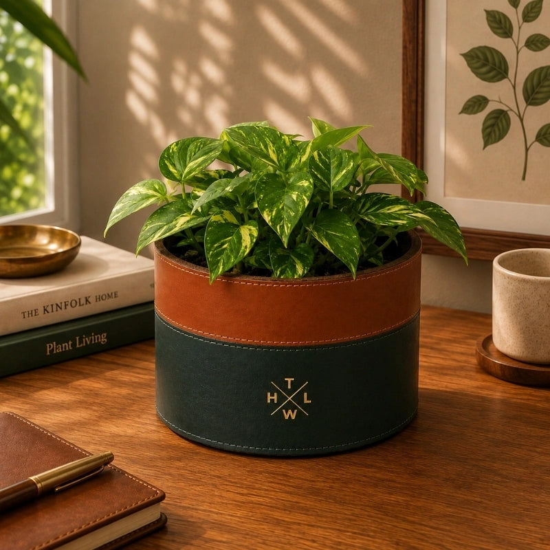 Modern Leather Planter Stand