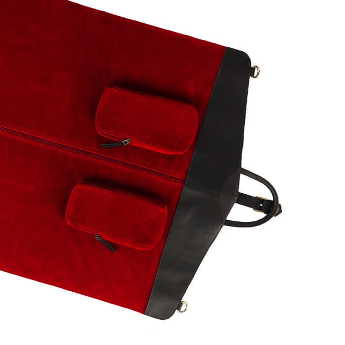 leather travel suit bag pocket