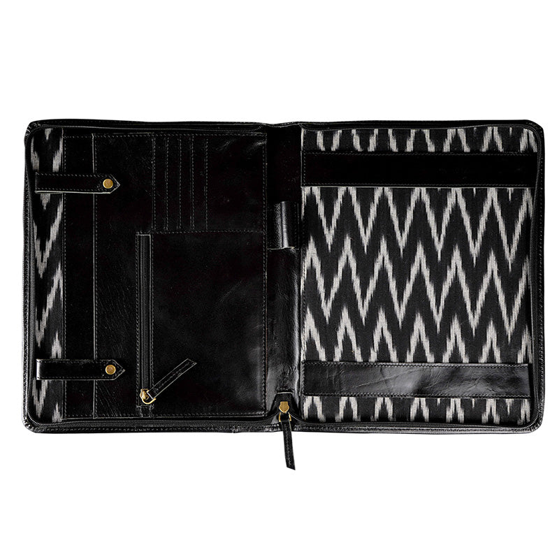 blank leather a4 inner zipper  file folder