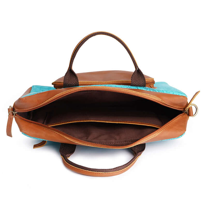 Flower print laptop bag zipper closer