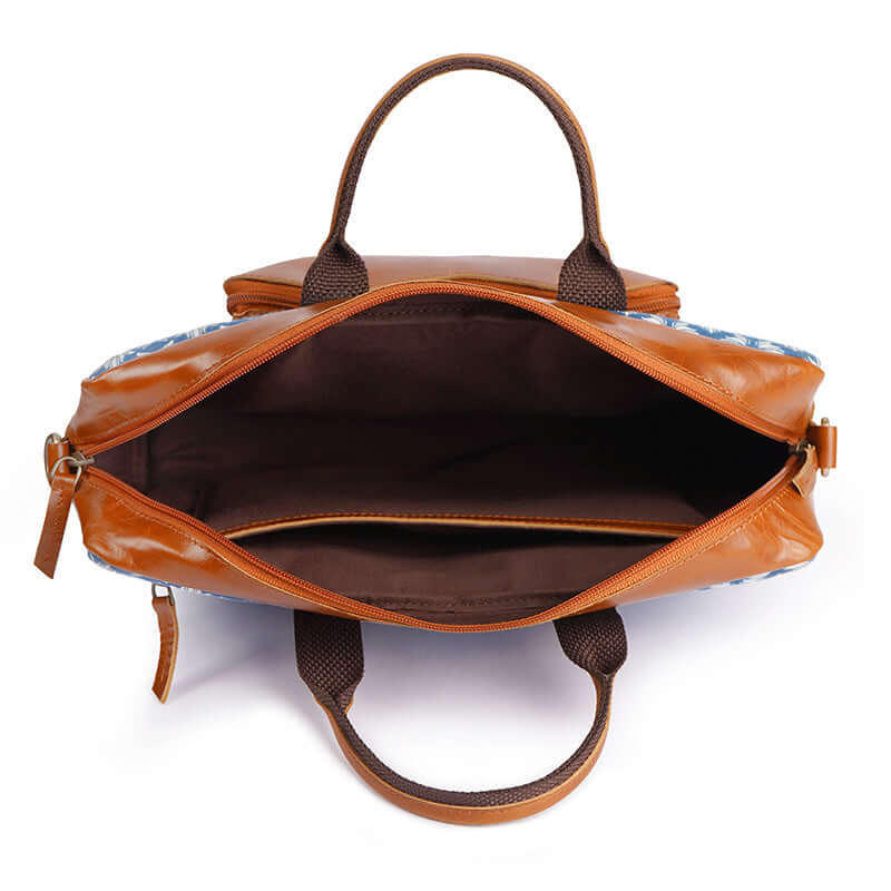 kalamkari office laptop bag zipper closer