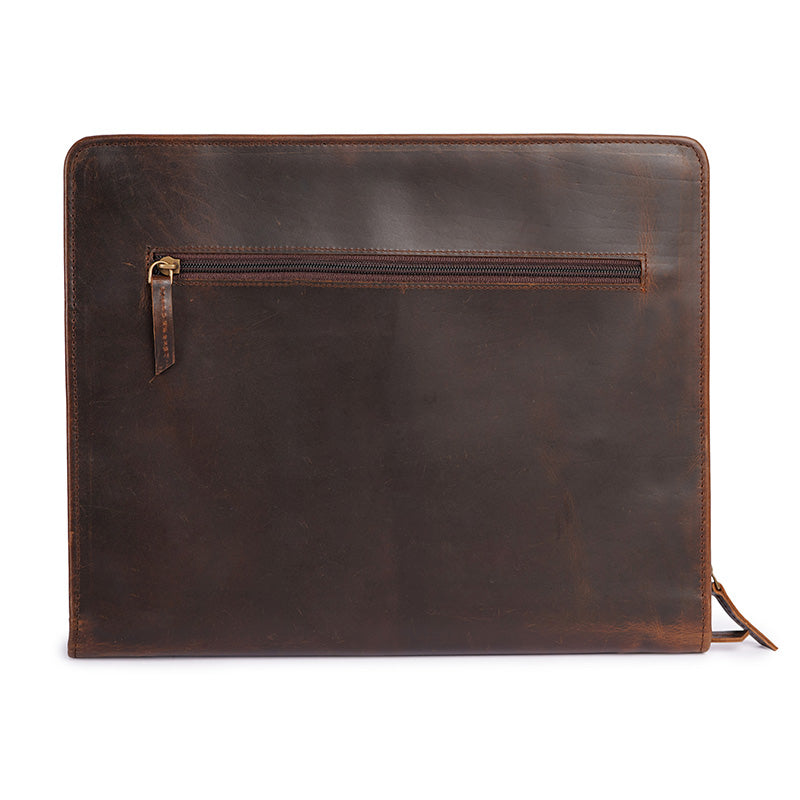 Luxury leather padfolio back