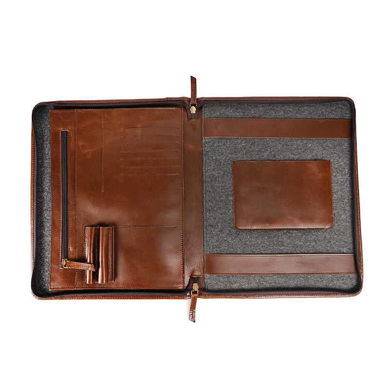 leather legal folder inside
