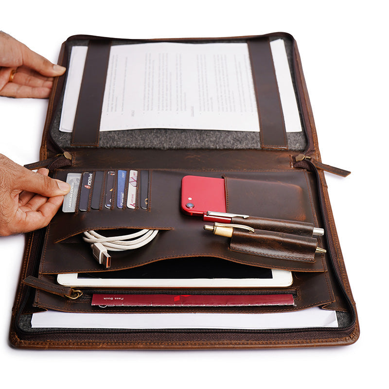 Luxury leather padfolio paper holder