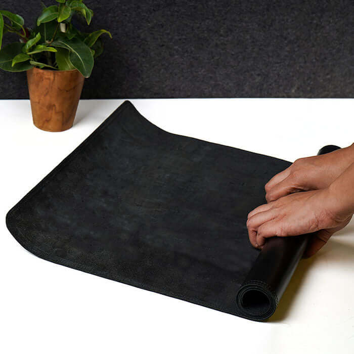 leather desk pad black roll