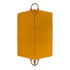 Yellow garment bag with brown handles on a white background