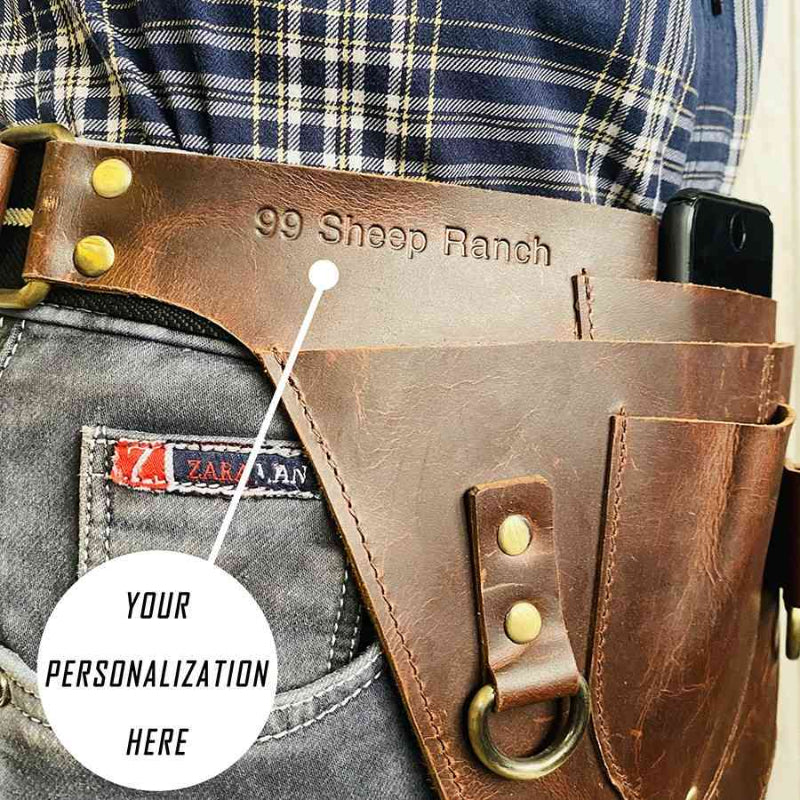 personalized leather florist tool belt - Rust Leater