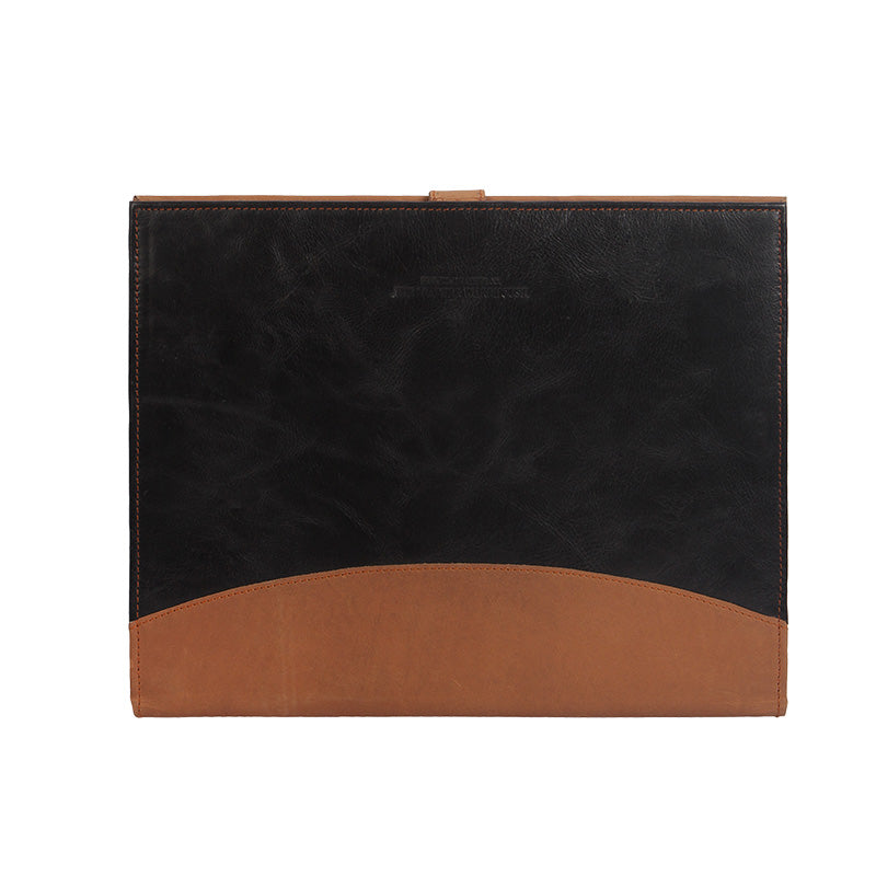 leather file organizer black brown