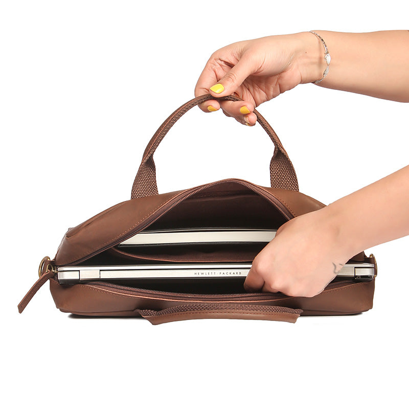 leather office bag for MacBook , iPad and laptop