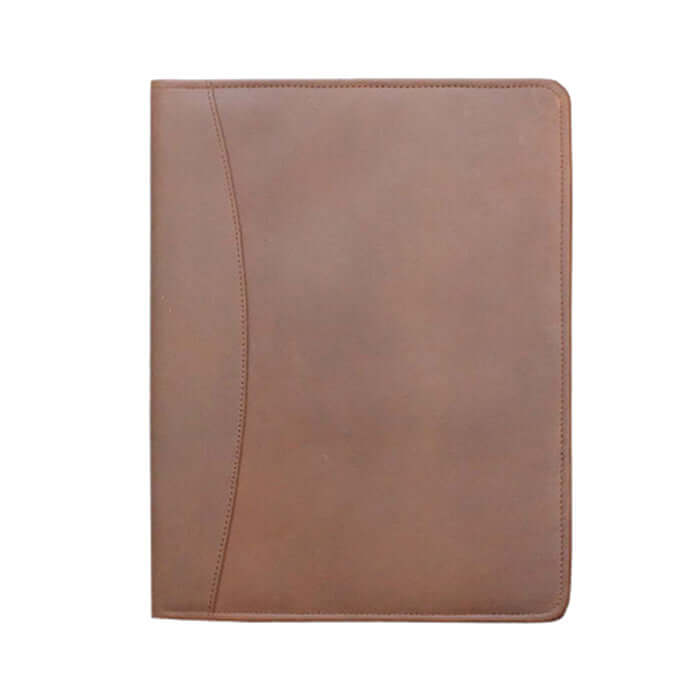 brown leather warehouse non zipper file folder
