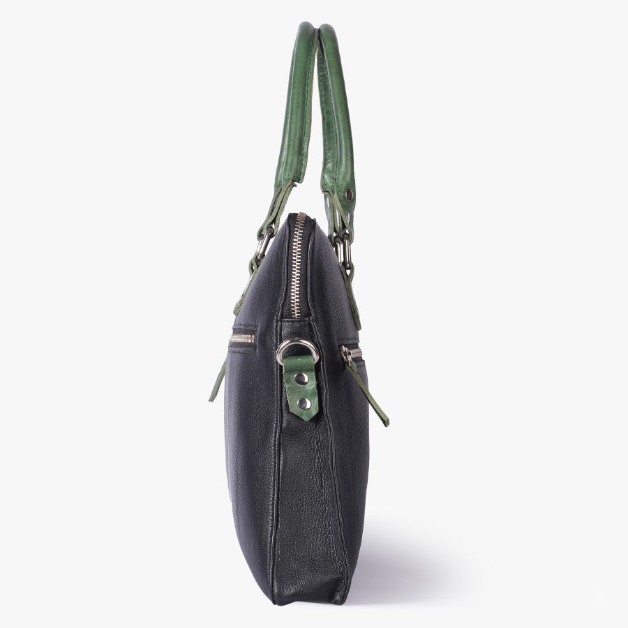 leather office bag with pocket
