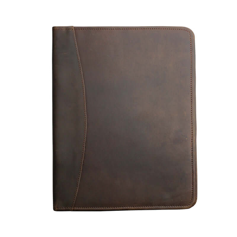 chocolate brown leather warehouse non zipper file folder