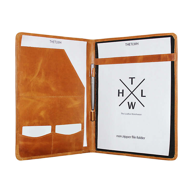 leather warehouse non zipper file folder