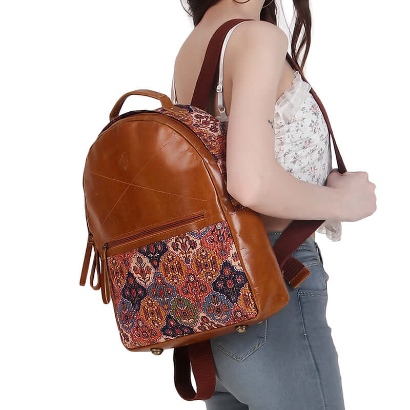 Fashionable backpack with Indian Print