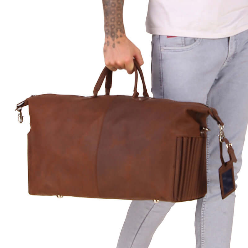 Luxury Leather Carry on suit bag