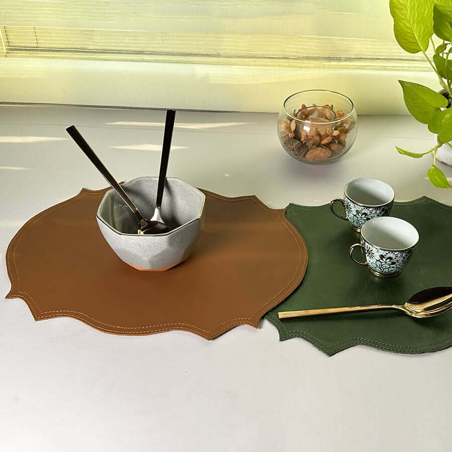 hotel placemats are customizable and personalized leather