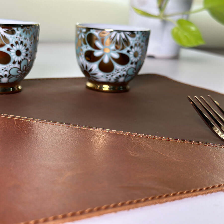 luxury leather dining table mat