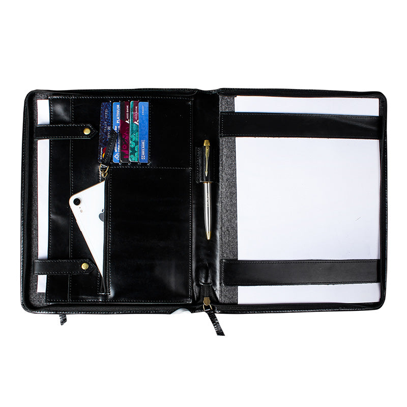 space inner leather a4 inner zipper  file folder