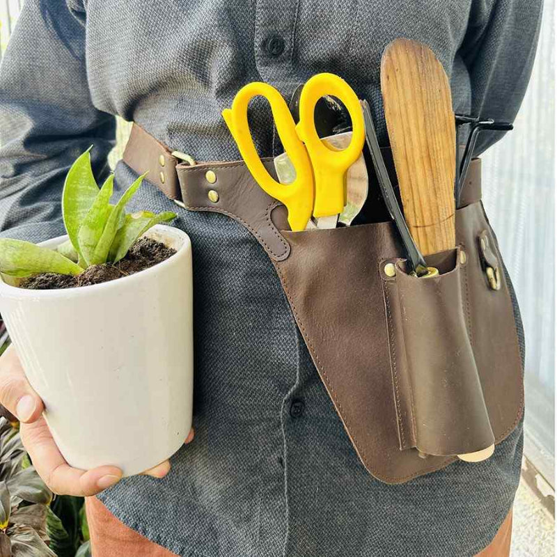 florist gardening tool belt work belt - Chololate Brown Personalised Tool Belt