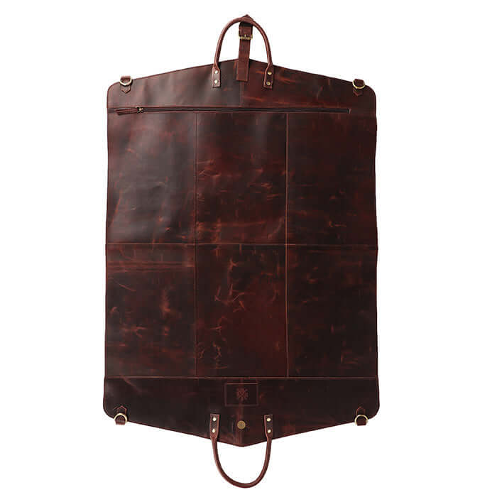 leather clothes bag for travel luggage or suit carry on