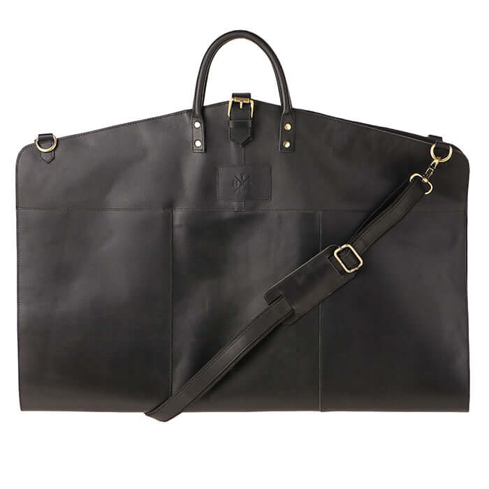 leather travel suit bag with strap