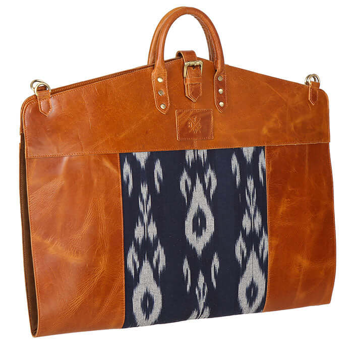 leather garment bag for travel buckle clouser