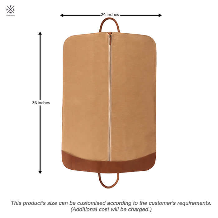 leather travel garment bag inside