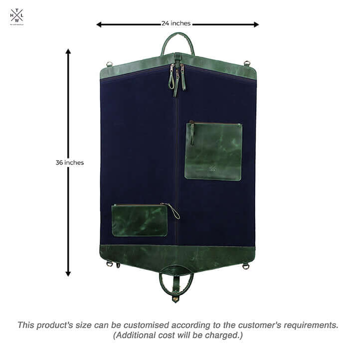 Leather foldable garment bag 2 pocket