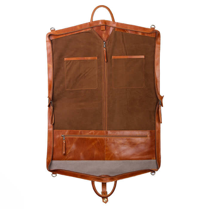 Canvas suit carrier with pocket