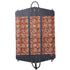 Garment bag with floral pattern and black straps on a white background