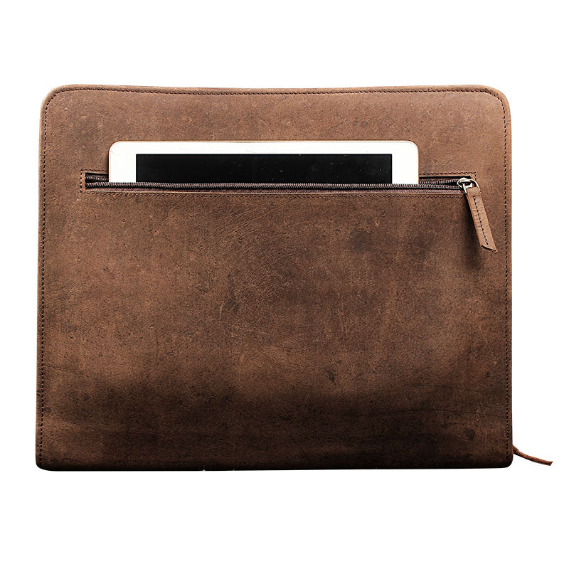 leather legal paper padfolio back zipper