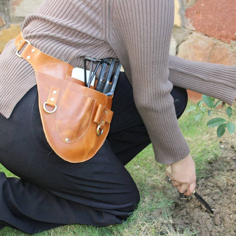 garden  ladies tool blet gardening accessory - Tan Leather