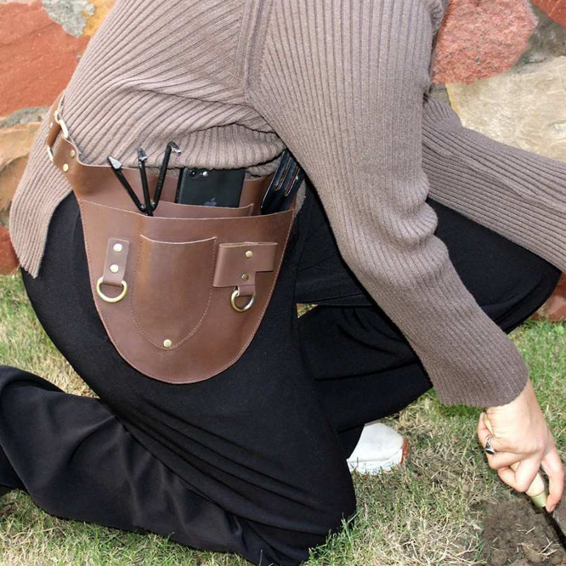 Leather Florist/Gardener Tool Belt - Light Brown