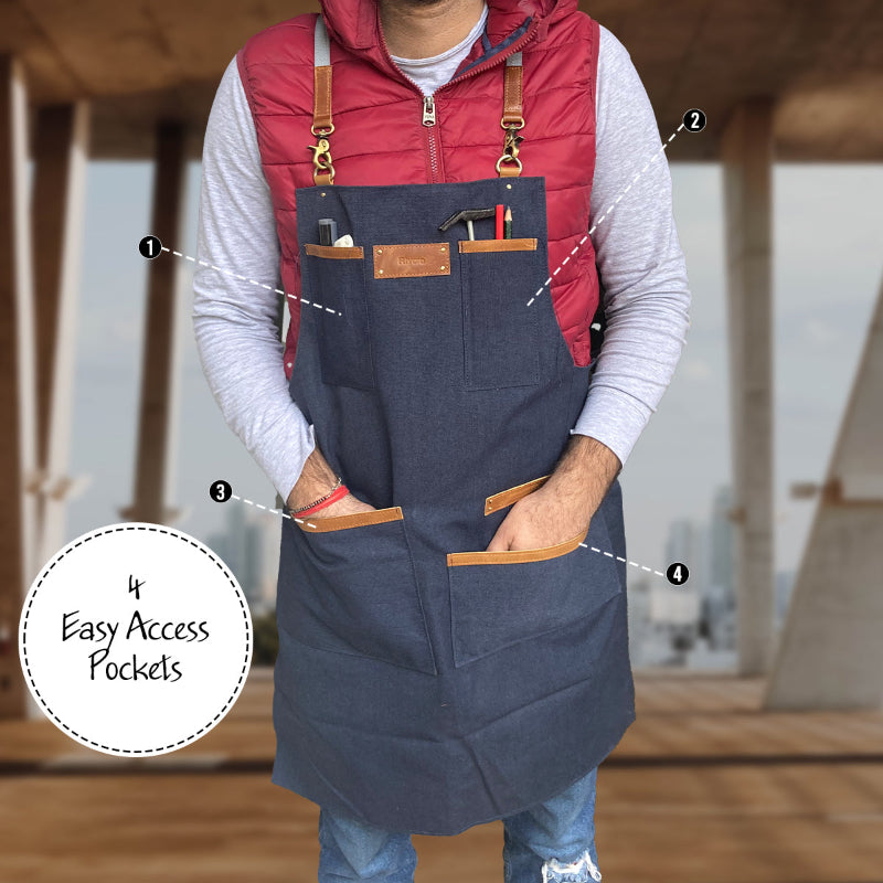 Blue Custom Apron