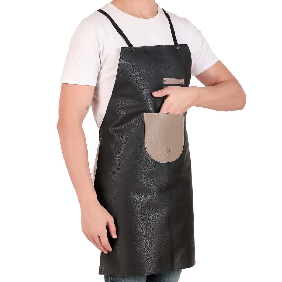 Premium handmade leather grill apron