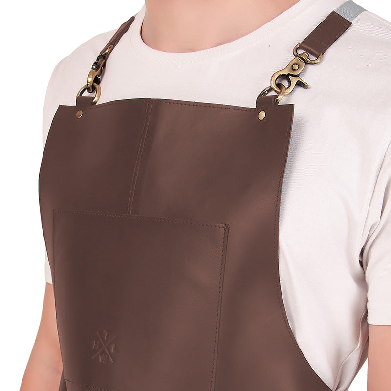brown leather apron for butcher