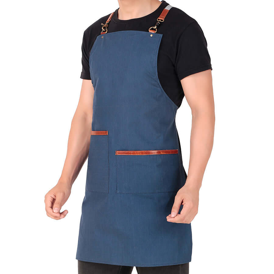 man cooking apron