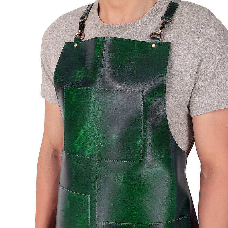 Handmade full-grain leather apron for professional butchers