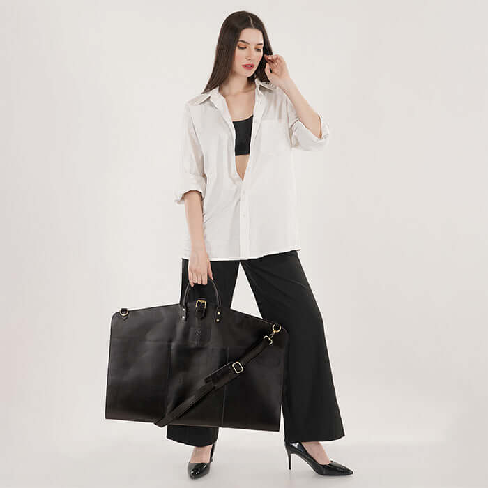 leather travel suit bag lifestyle